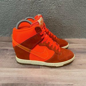 Nike Dunk Sky High Women's 6.5 High Top Wedge Sneakers Total Crimson 579763-800